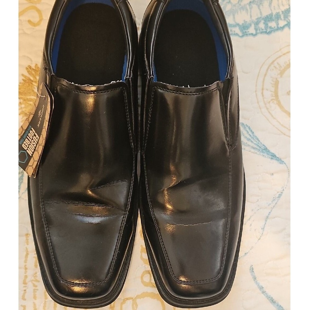 Dockers Mens Black Slip On Dress Loafers Fusion Footbed Size 10M Square Toe